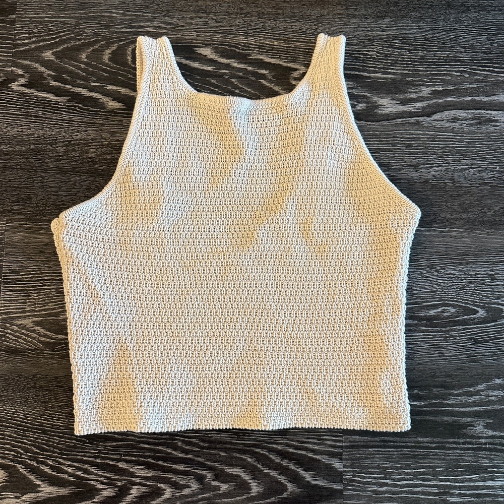 La Hearts Cream Knit Tank Top